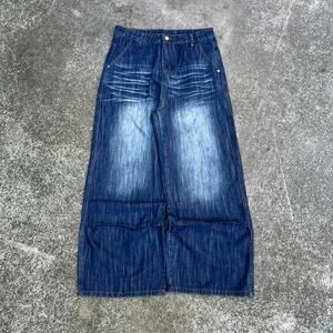 Wide leg denim jeans